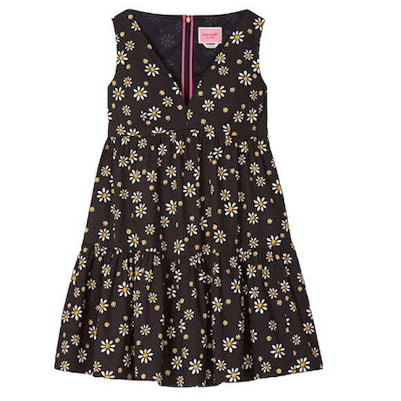♠️💃 kate spade NY Women’s Daisy Dots Vineyard Mini Dress, Black Multi - Picture 3 of 7